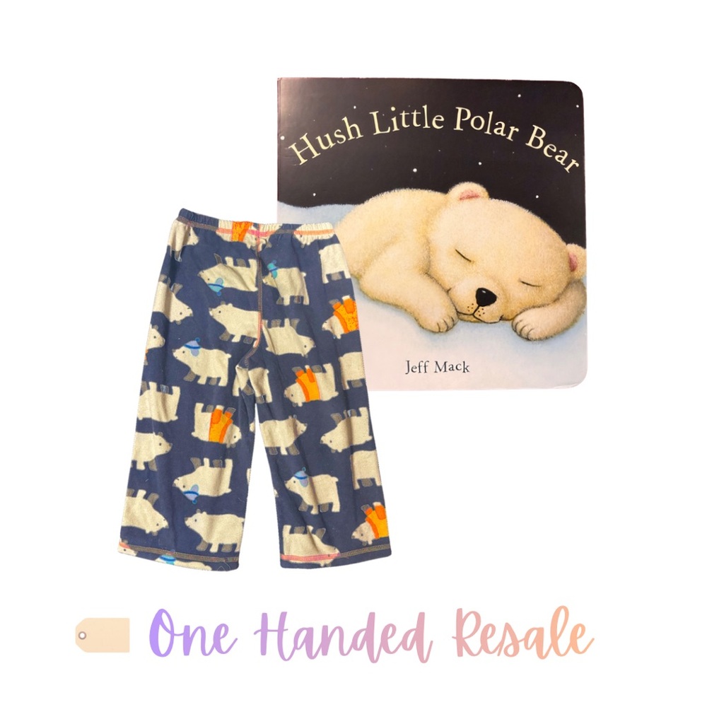 🐻❄️ 3T Carter’s Kids Polar Bear Pajama Pants & Winter Board Book Set
